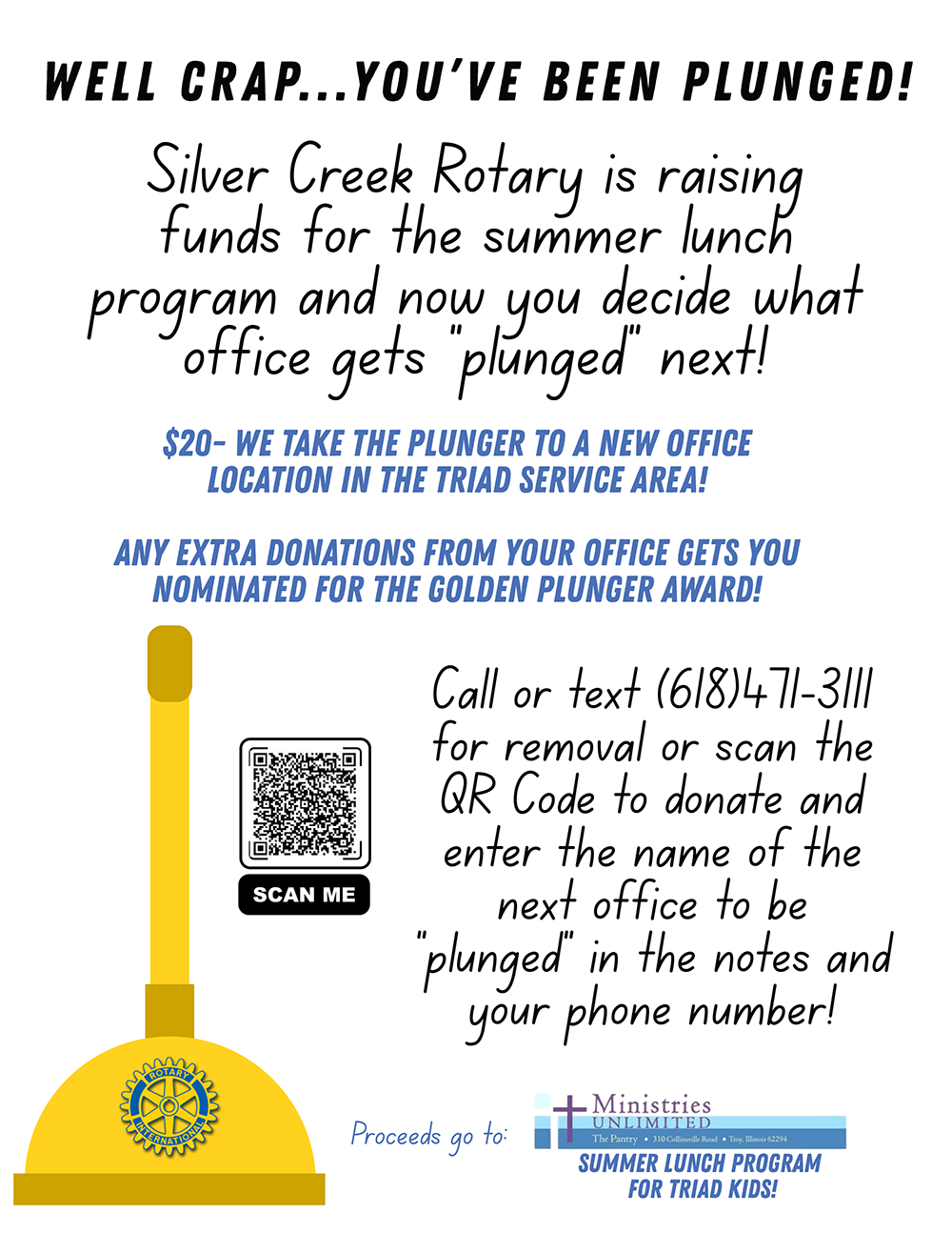 Silver Creek Rotary Fundraiser for Ministries Unlimited Summer Lunches